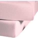 Reduzierte Rosa Fleuresse Colours Spannbettlaken & Spannbetttücher aus Mako-Satin maschinenwaschbar 140x200 