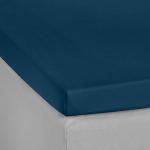 Blaue Kneer Spannbettlaken & Spannbetttücher aus Textil 140x200 