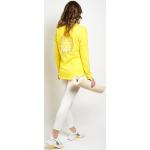 Gelbe Bestickte Langärmelige Nachhaltige Damenbandshirts aus Baumwolle Größe L 