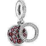 Reduzierte Rote PANDORA Beads aus Silber mit Echte Perle für Damen 1-teilig 