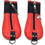 Rote Sexy Lederhandschuhe mit Reißverschluss aus Leder für Herren Größe L 