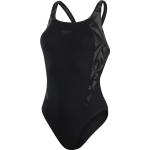 Schwarze Speedo Damenschwimmanzüge & Damensportbadeanzüge aus Polyester enganliegend mit V-Rückenpartie Größe L 