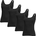 Schwarze SPEIDEL Lingerie Feinripp-Unterhemden für Damen Übergrößen 4-teilig 