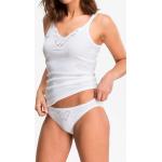 Reduzierte Weiße Ärmellose SPEIDEL Lingerie V-Ausschnitt Feinripp-Unterhemden aus Baumwolle für Damen 2-teilig 
