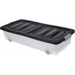 Spetebo - Unterbettkommode mit Klappverschluss - 40 Liter / schwarz - Aufbewahrungs Rollbox Spielzeugkiste