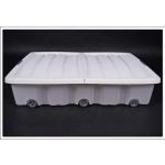 Weiße Spetebo Unterbettboxen aus Kunststoff mit Rollen 