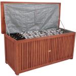 Beige Spetebo Auflagenboxen & Gartenboxen aus Akazie mit Deckel 