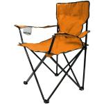 Spetebo Camping Klappstuhl mit Getränkehalter - orange - Campingstuhl klappbar mit Tragetasche - Stuhl faltbar für Festival Freizeit Garten Angler Sessel Belastbarkeit bis 100 kg
