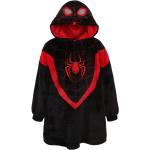 Schwarze Spiderman Kinderbademäntel mit Kapuze für den für den Winter 