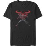 Schwarze Kurzärmelige Spiderman T-Shirts aus Baumwolle für Herren Größe XL 