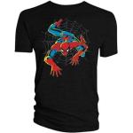 Schwarze Gildan Spiderman T-Shirts aus Baumwolle für Herren Größe S 