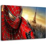 Spiderman Format 80x60 cm Bild auf Leinwand, XXL riesige Bilder fertig gerahmt mit Keilrahmen, Kunstdruck auf Wandbild mit Rahmen