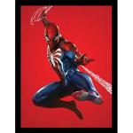 Rote Spiderman Poster mit Rahmen mit Rahmen 30x40 