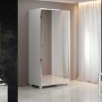 Weiße Moderne 4Home Kleiderschränke mit Spiegel aus MDF mit Schublade Breite 50-100cm, Höhe 150-200cm, Tiefe 50-100cm 