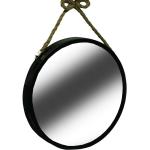 Spiegel rund mit Jutekordel (Durchmesser: 40 cm, Schwarz)