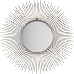 Reduzierte Silberne Moderne Beliani Runde Runde Wandspiegel 80 cm mit Mandala-Motiv aus Chrom 