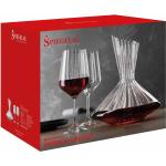Bordeauxrote Runde Dekanter | Weindekanter 2,9l aus Glas 3-teilig 