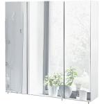 Weiße Nachhaltige Spiegelschränke Matte aus Glas abschließbar Breite 50-100cm, Höhe 0-50cm, Tiefe 0-50cm 