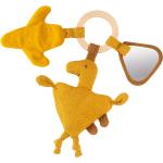 Gelbes Fehn Dinosaurier Babyspielzeug aus Holz 