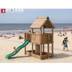 Reduzierte Grüne TÜV-geprüfte Spielturm mit Rutsche aus Massivholz mit Sandkasten 