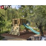 Reduzierte Grüne TÜV-geprüfte Spielturm mit Rutsche aus Massivholz mit Kletterwand 