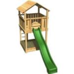 Grüne Holzspieltürme & Holzstelzenhäuser mit Sandkasten 
