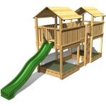 Spielturm Hyland Projekt 4 Holz mit Sandkasten, Rutsche grün