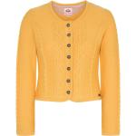 Gelbe Rundhals-Ausschnitt Trachten-Strickjacken für Damen Größe XS 