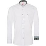 Weiße Bestickte Spieth & Wensky Stehkragen Stehkragenhemden mit Knopf für Herren 