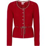 Rote Unifarbene Spieth & Wensky Rundhals-Ausschnitt Trachten-Strickjacken für Damen Größe XS für den für den Herbst 