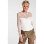 Weiße Langärmelige Spieth & Wensky Stehkragen Transparente Blusen & durchsichtige Blusen durchsichtig für Damen Größe L 