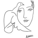 Spiffing Prints Picasso – Portrait Frau und Taube – Medium – matt – ungerahmt