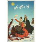 Spiffing Prints St Moritz 2 Reiseposter – klein – halbglänzend – ungerahmter Kunstdruck Reiseposter