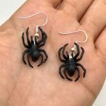 Schwarze Tier Ohrringe mit Halloween-Motiv 