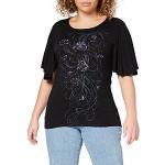 Schwarze Gothic Spiral Direct U-Boot-Ausschnitt T-Shirts aus Jersey für Damen Größe S 