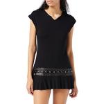 Schwarze Gothic Spiral Direct Mini Minikleider & kurze Kleider mit Nieten aus Viskose für Damen Größe 4 XL 