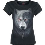 Schwarze Gothic Spiral Direct Meme / Theme Ying Yang T-Shirts mit Wolfmotiv für Damen Größe XXL 
