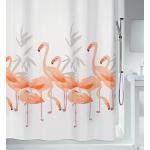 Orange Spirella Flamingo Textil-Duschvorhänge mit Vogel-Motiv aus Textil 200x180 