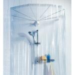 Silberne Spirella Transparente Duschvorhänge aus Vinyl 