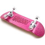 SPITBOARDS 32mm Fingerboard Complete Real Wood Set-Up (Pre-Assembled, 5-Layers), Trucks with Nuts, Bearing Wheels, Foam Grip Tape, (Deck: pink, Trucks: White, Wheels: transparent)