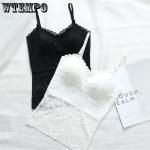 Schwarze Unifarbene Sexy Spitzentops aus Spitze Handwäsche für Damen Größe XXL für den für den Sommer 