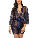 Violette Sexy Mini Damenbademäntel & Damensaunamäntel durchsichtig aus Polyester Größe XS für den für den Sommer 