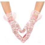 Pinke Elegante Brauthandschuhe & Spitzenhandschuhe aus Spitze für Damen Einheitsgröße für die Braut für den für den Sommer 