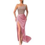 Cremefarbene Vintage Langärmelige Mini Kurze Abendkleider mit Pailletten aus Chiffon für Damen Größe M Große Größen für die Braut 