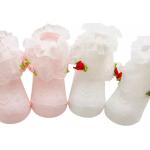Rosa Blumenmuster Kindersocken & Kinderstrümpfe für Babys 