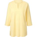 Reduzierte Pastellgelbe 3/4-ärmelige by Green Cotton Nachhaltige Basic-Shirts aus Baumwolle maschinenwaschbar für Damen Größe M 