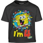 Schwarze Motiv Spongebob SpongeBob Schwammkopf Kinder T-Shirts aus Baumwolle für Jungen Größe 128 