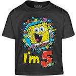 Schwarze Motiv Spongebob SpongeBob Schwammkopf Kinder T-Shirts aus Baumwolle für Jungen Größe 140 