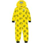Gelbe Spongebob SpongeBob Schwammkopf Kinderbademäntel mit Kapuze mit Reißverschluss aus Polyester für Mädchen 