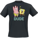 Schwarze Spongebob SpongeBob Schwammkopf Rundhals-Ausschnitt T-Shirts für Herren Größe 3 XL 